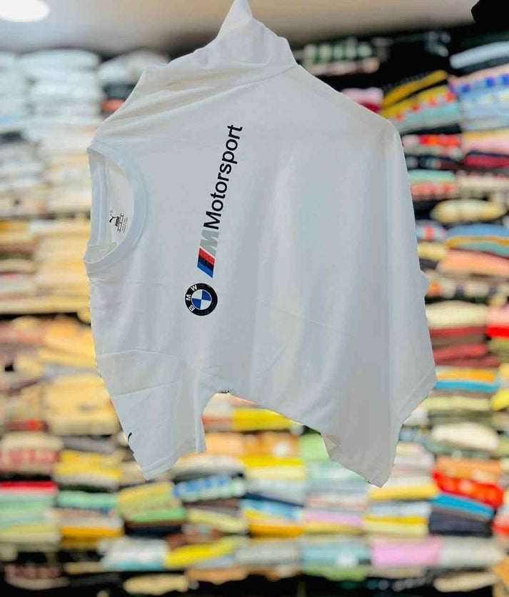 BMW Motorsport Inspired White Oversized T-Shirt for Men | Premium Racing Streetwear Tee
