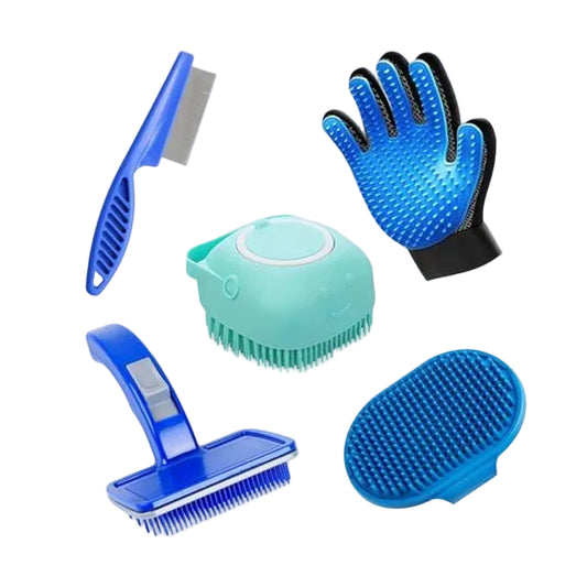 5-in-1 Pet Grooming Kit – Complete Hair Removal & Bath Care Set for Dogs & Cats