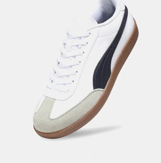 Premium White Retro Casual Sneakers for Men | Stylish Lace-Up Shoes with Gum Sole Finish
