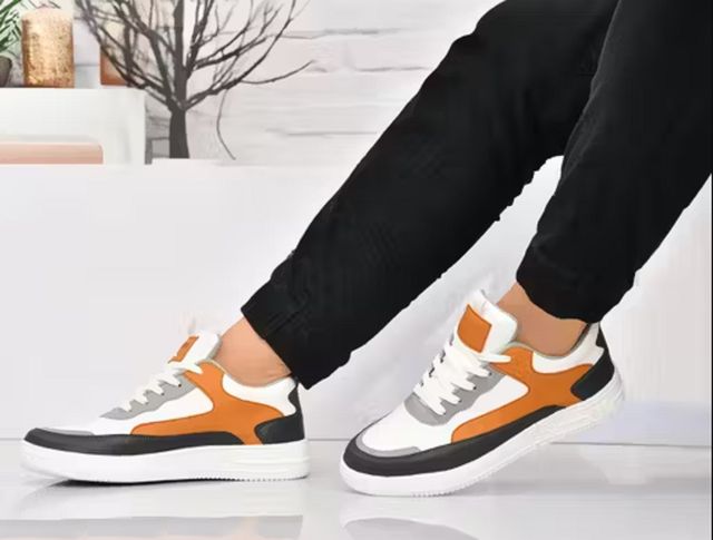 Premium Colorblock Street Style Sneakers for Men | Comfortable Casual Lace-Up Shoes for Daily Wear