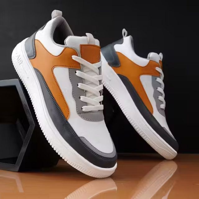 Premium Colorblock Street Style Sneakers for Men | Comfortable Casual Lace-Up Shoes for Daily Wear