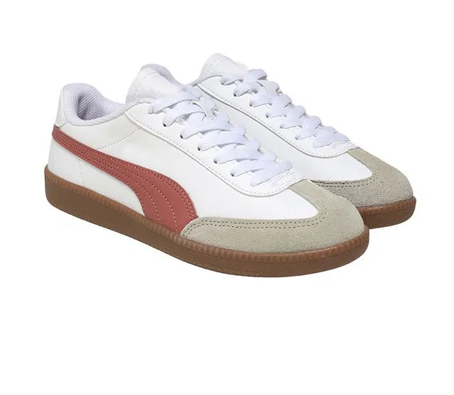 Premium White Retro Casual Sneakers for Men | Stylish Lace-Up Shoes with Gum Sole Comfort