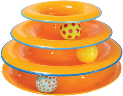 3 Layer Plastic Tower Toy for Pet (Yellow)