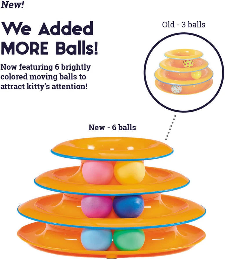 3 Layer Plastic Tower Toy for Pet (Yellow)
