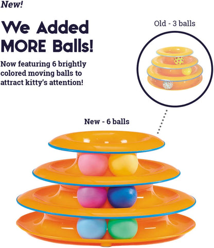 3 Layer Plastic Tower Toy for Pet (Yellow)