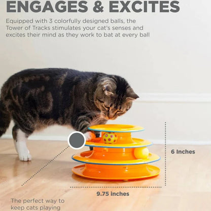 3 Layer Plastic Tower Toy for Pet (Yellow)